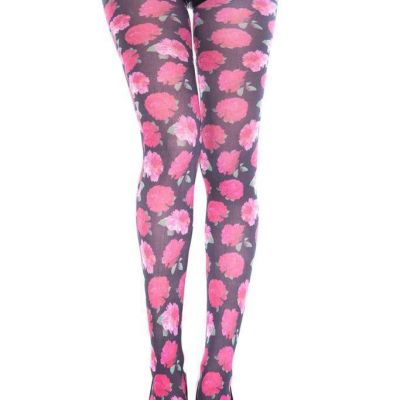 sexy MUSIC LEGS blooming FLOWERS blossom ROSES floral PANTYHOSE stockings TIGHTS